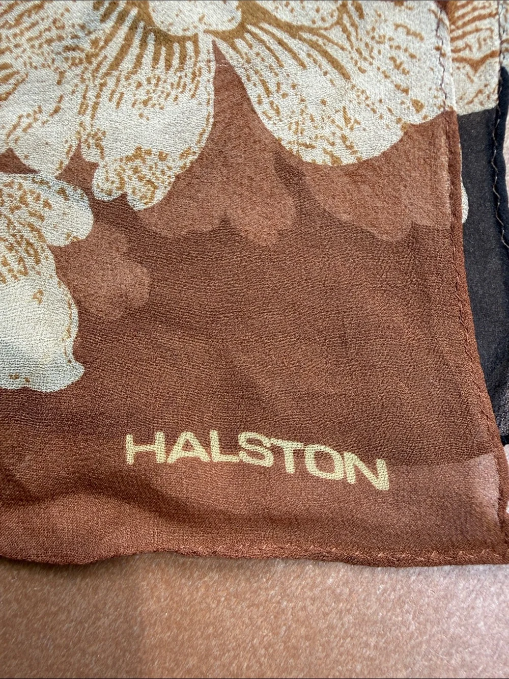 Vintage 80s Silk Halston Oblong Scarf